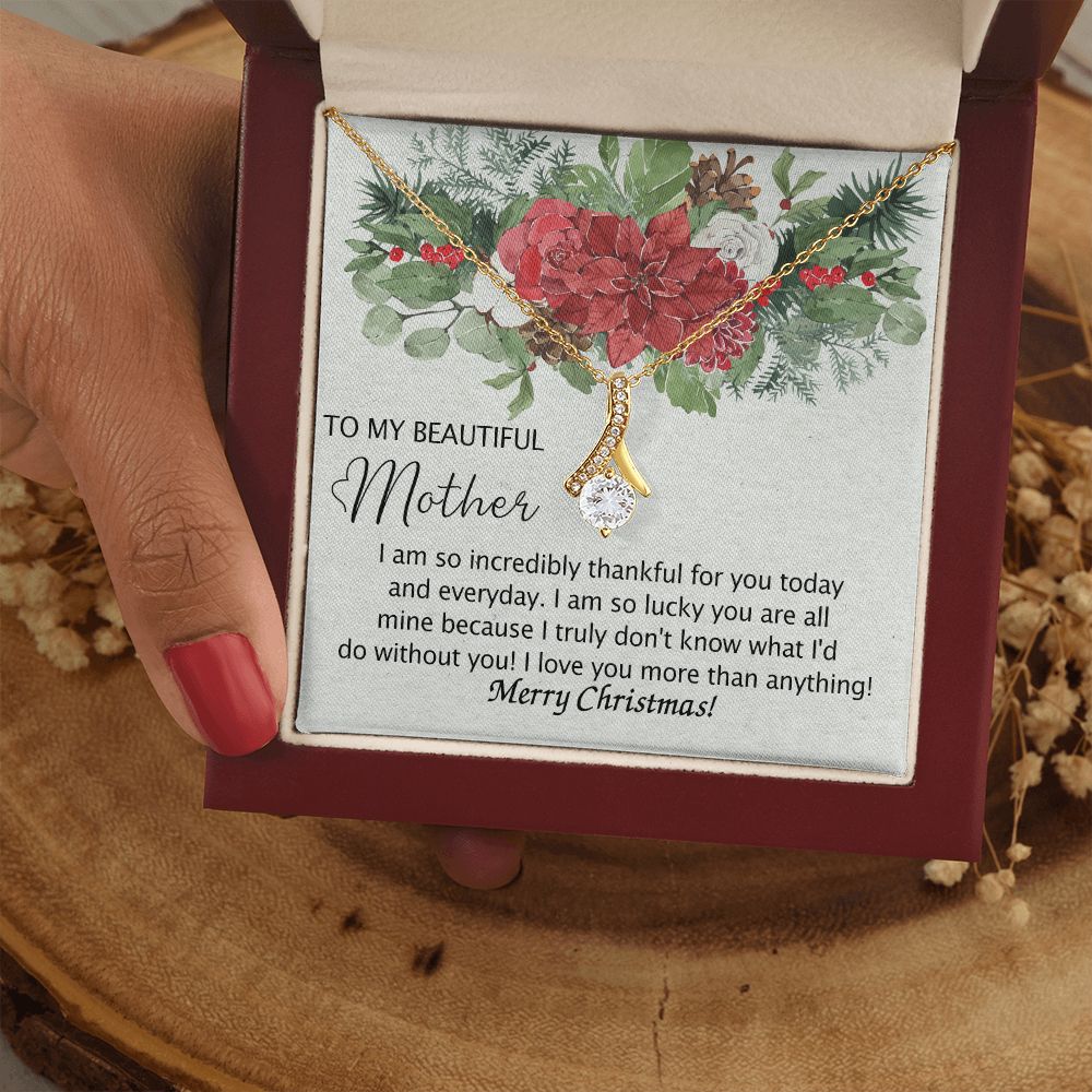 To My Mother Necklace from Daughter Pendant for Mom Christmas Pendant Inspirational Gift from Son to Mom Personalized Necklace Gift for Mother Fiance Christmas Present from Child 301 Alluring Beauty Necklace