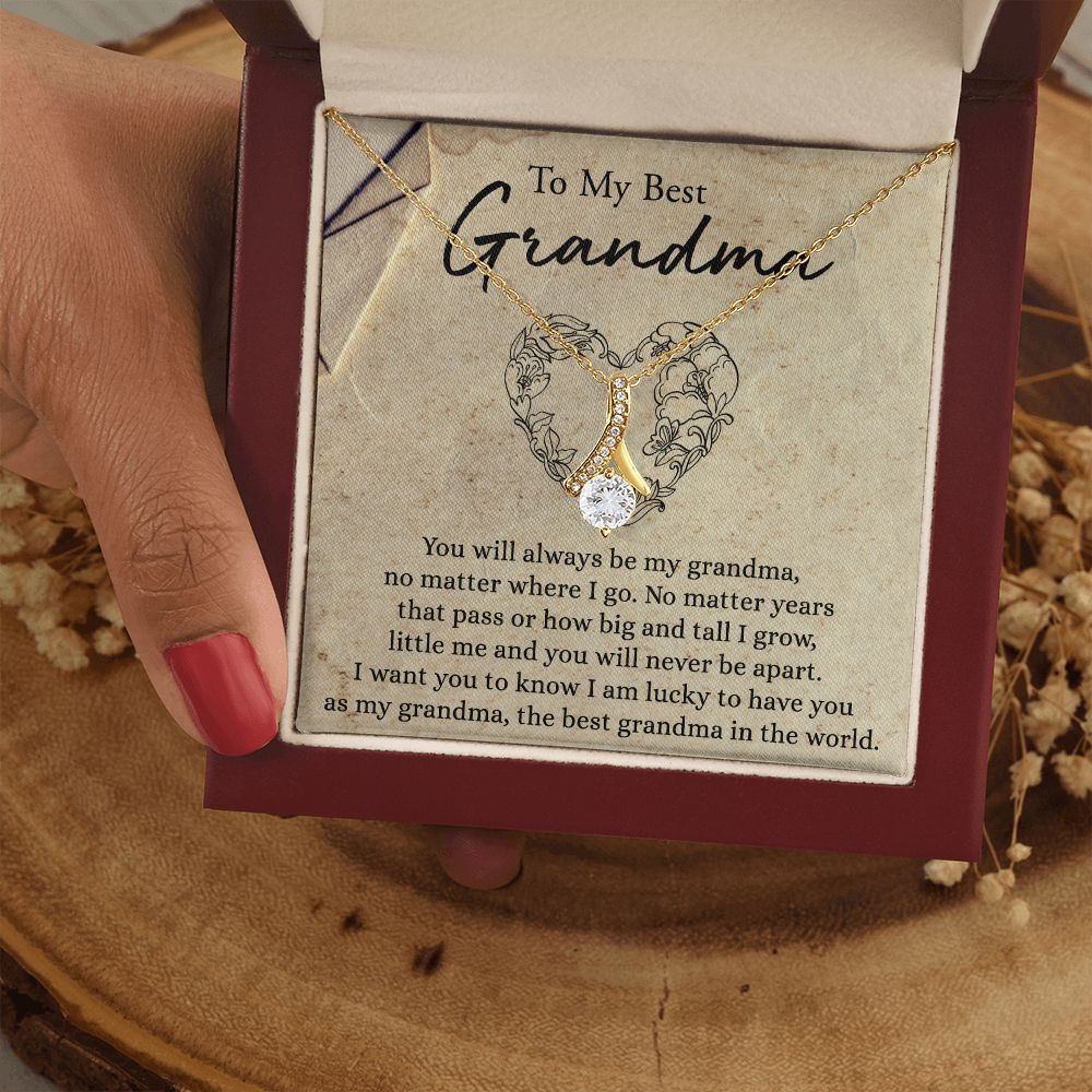 To My Grandma Necklace, Gift for Grandmother Necklace, Mothers Day Gift For Grandma Nana, Grandma Jewelry From Grandchildren GrandKids , Jewelry Box Gift For Grandma Grandmother6 Alluring Beauty Necklace