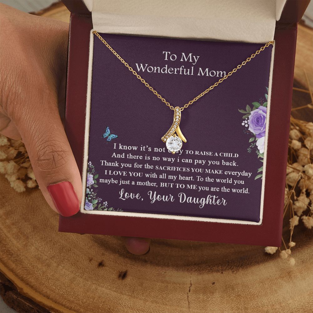 Mom Necklace Gifts for Mom from Daughter to Mom Gifts for Mothers Day from Daughter, To My Mom Necklace from Daughter to Mom Birthday Gifts Necklace with Message Card and Gift Box2231 Alluring Beauty Necklace