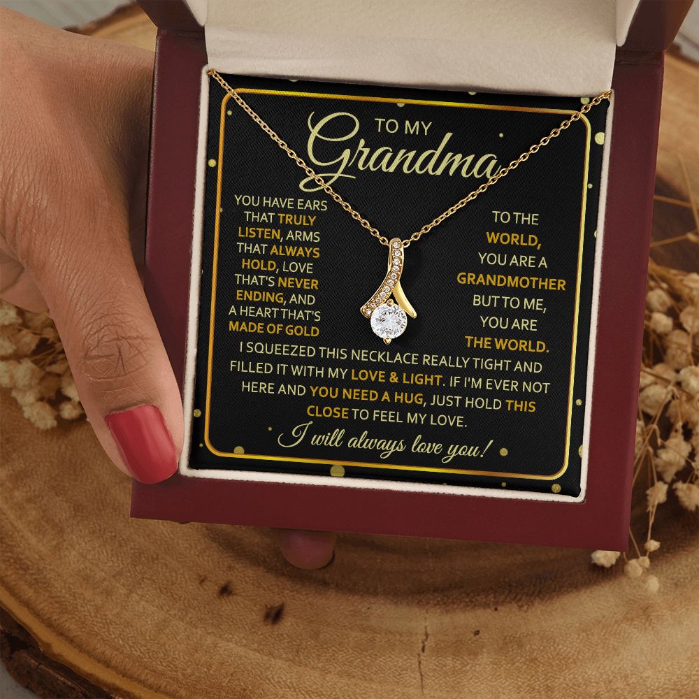 To My Grandma Necklace, Gift for Grandmother Necklace, Mothers Day Gift For Grandma Nana, Grandma Jewelry From Grandchildren GrandKids , Jewelry Box Gift For Grandma Grandmother7 Alluring Beauty Necklace