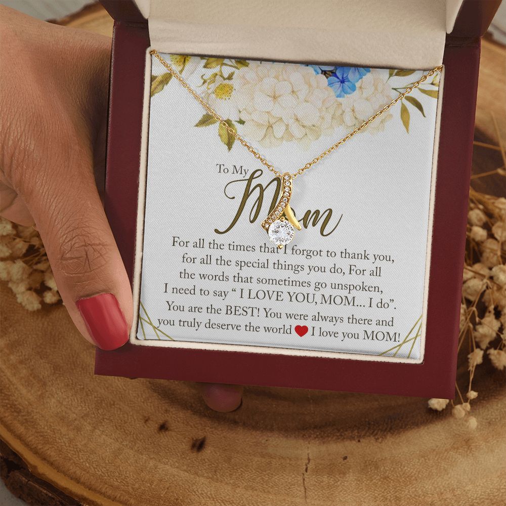 To My Mom Necklace, Gift For Mom, Mother's Day Gift from Daughter, Mom Jewelry Gift for Mothers Day, Birthday Gift for Mother, Moms Gift from Daughter Son, Necklace for Mom Mother 16 Alluring Beauty Necklace