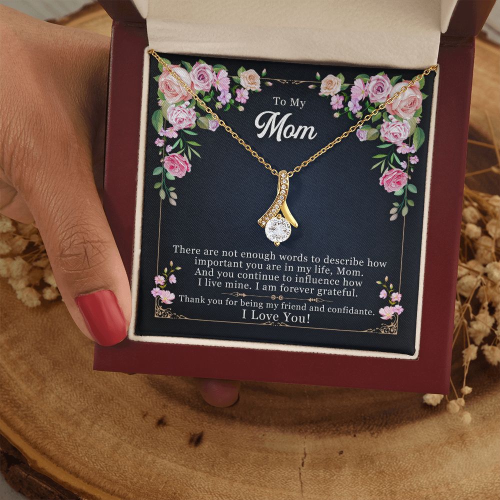 To My Mom Necklace Pendant Gift From Daughter Thank You For Being My Friend And Confidant With Message Card Gift For Mom Alluring Beauty Necklace