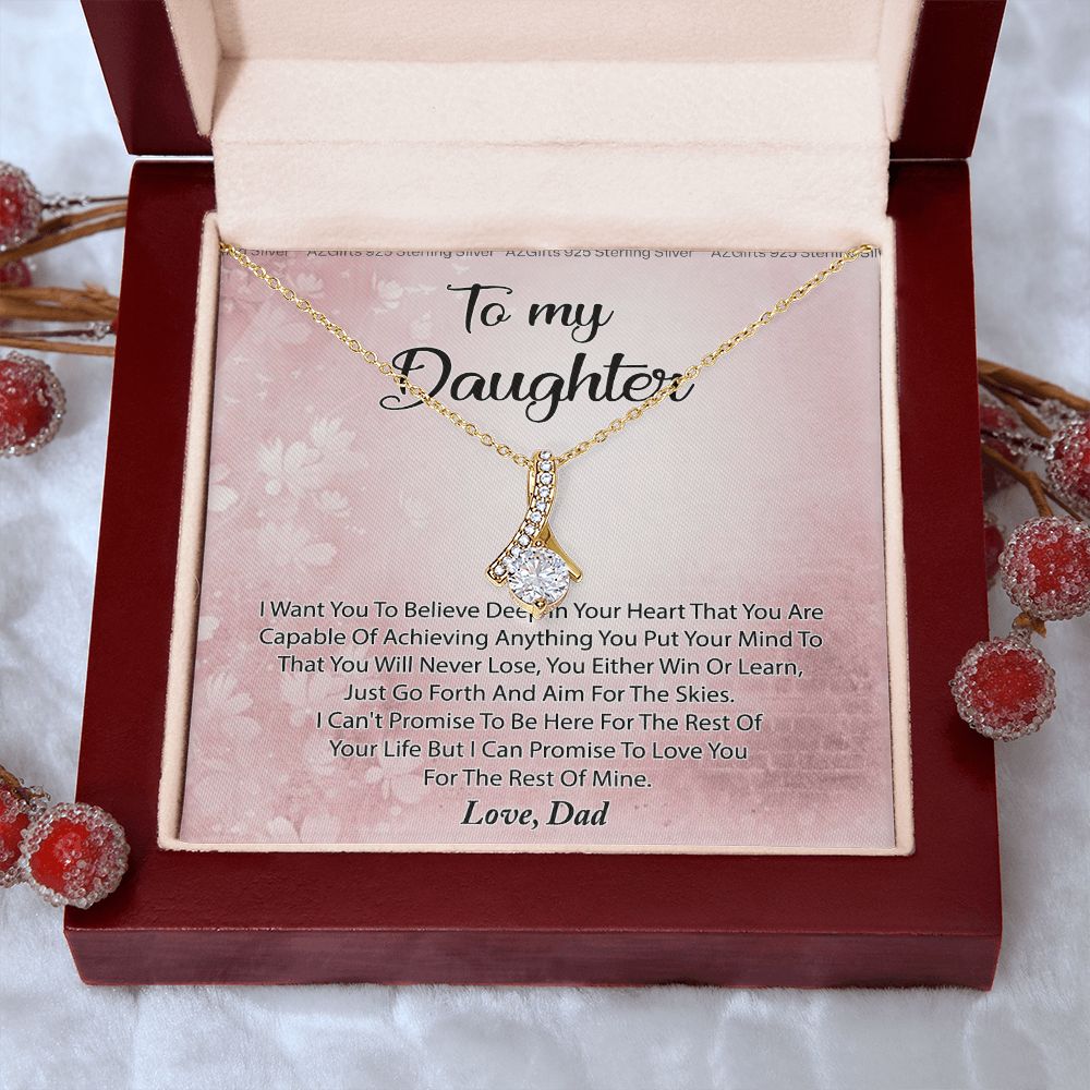 To My Daughter Necklace Gift From Mom I Love You Forever and Always Hearts Necklace For Daughter Present for Birthday Anniversary Christmas Valentine's Day Alluring Beauty Necklace