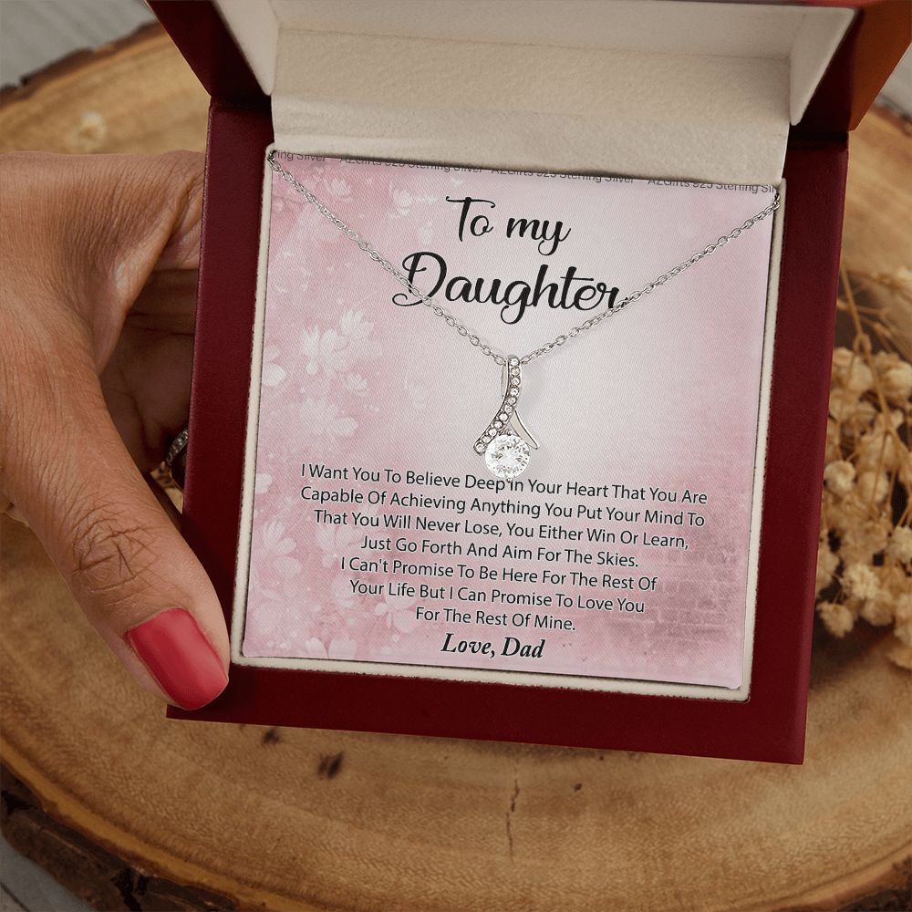 To My Daughter Necklace Gift From Mom I Love You Forever and Always Hearts Necklace For Daughter Present for Birthday Anniversary Christmas Valentine's Day Alluring Beauty Necklace