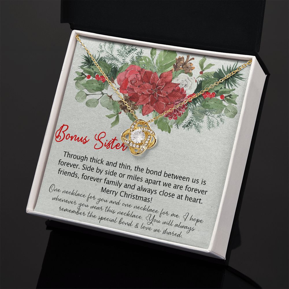 To my Bonus Sister Necklace Pendant for Sister in law Gift for Sister-in-Law Christmas Jewelry Idea for Her Sister of the Groom Xmas Necklace for Future Sister in Law Gift