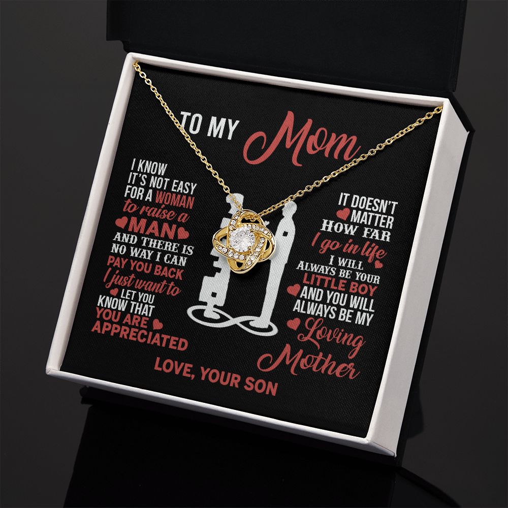 Mom Necklace Mothers Day Gift From Son To My Mom Necklace from Son Love Knot Necklace Gift Mom