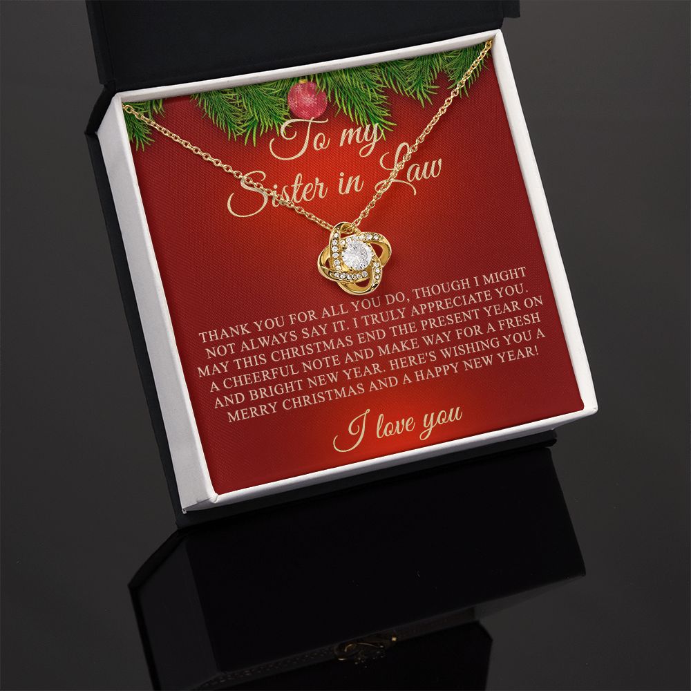 Christmas Gift for Sister-In-Law Gift For Sister-in-law Necklace for Step Sister Love Knot Necklace Set Gift for Sister in law