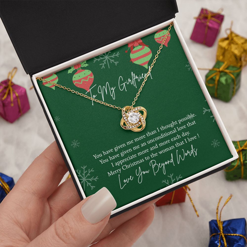 Christmas Gift for Girlfriend Necklace Gifts for Girlfriend, Girlfriend Birthday Love Knot Necklace Set Gift for Girlfriend