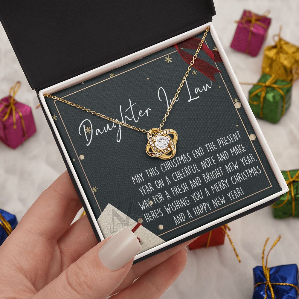 Christmas Gift for Daughter in Law Necklace, Daughter in Law Jewelry, Xmas Holiday Gift Idea for Daughter in Law, Son's Wife Gift, Daughter in Law Gift, From In Law 371 Love Knot Necklace for Daughter in law