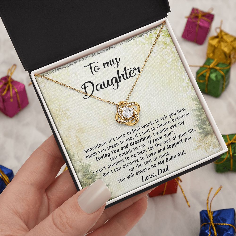 to My Daughter Necklace This Old Lion Will Always Have Your Back Love Knot Necklace Set Gift for Daughter Necklace From Dad - Daughter gifts from dad Includes Gift Box