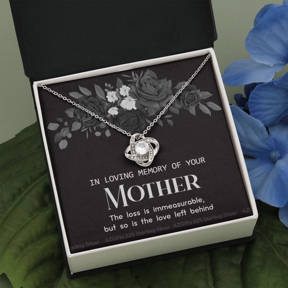 In Loving Memory Of Your Mother Necklace, Sympathy Loss Of Mother Gift Necklace, To My Mother Love Knot Necklace From Daughter, Son, Mother Gift Necklace On Mother's Day, Jewelry Gift for Women Love Knot Necklace 6323