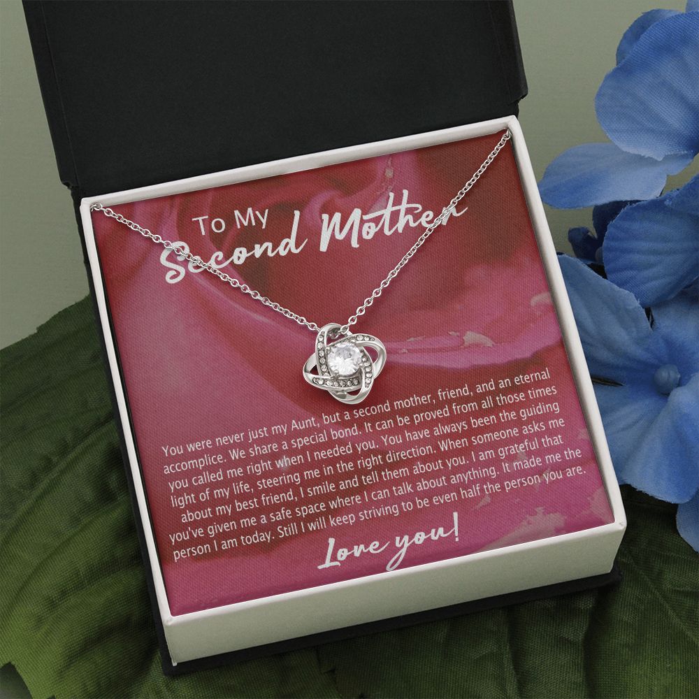 Second Mother Necklace, To My Second Mom Love Knot Necklace From Son, Second Mother Gift Necklace, Mother Pendant Gift Necklace From Daughter Or Son, Jewelry Gift For Women, Boyfriend's Mom Gift Love Knot Necklace 6323