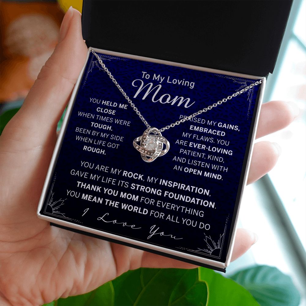 To My Mom Necklace, Gift For Mom, Mother's Day Gift from Daughter, Mom Jewelry Gift for Mothers Day, Birthday Gift for Mother, Moms Gift from Daughter Son, Love Knot Necklace for Mom Mother