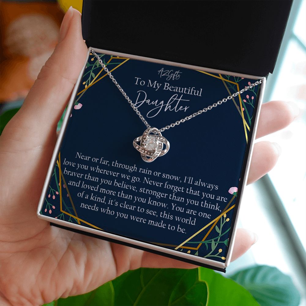 Mother Daughter Necklace Gift for Daughter from Mom To My Daughter Necklace Love Knot Necklace Jewelry Gift for Daughter Christmas Daughter Necklace Gift from Mom Birthday Gift Daughter Necklace for Teen Girl