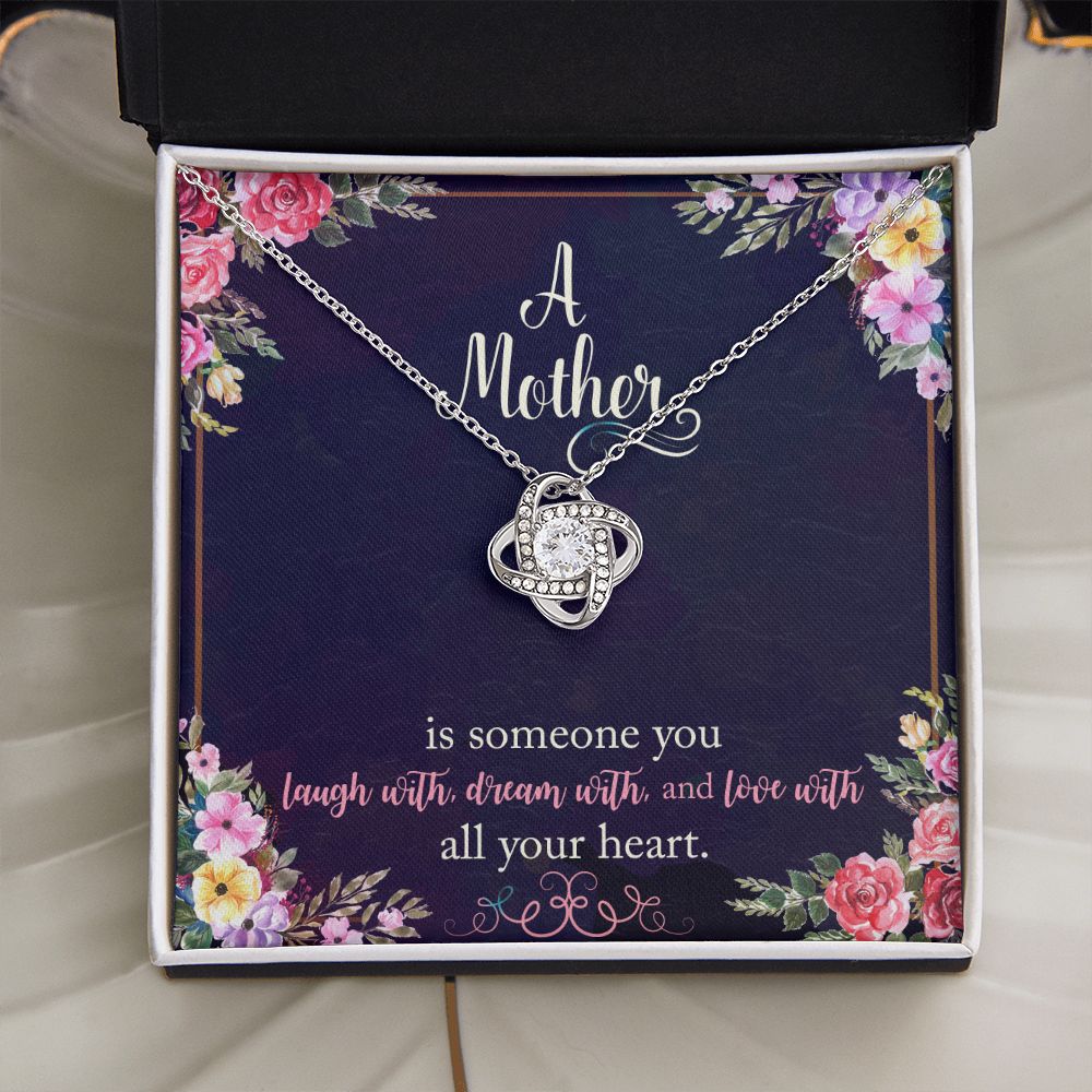To My A Mother Necklace Pendant Gift From Daughter Necklace Love Knot Necklace With All Your Heart Gift For To Mom Happy Mother's Day Mother In Law Gift On Birthday Anniversary Gift