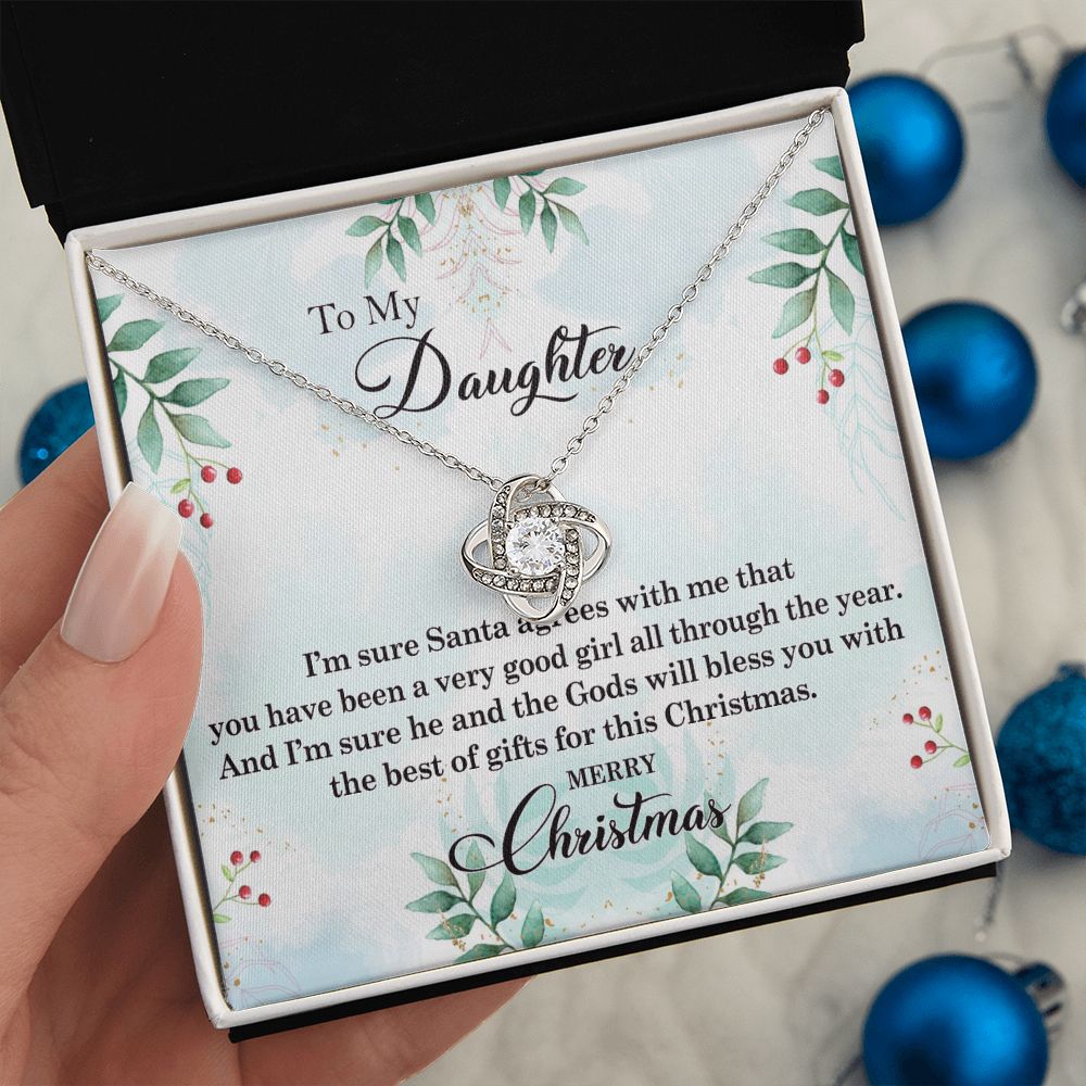 To My Daughter Necklace Love Knot Necklace Gift for Daughter from Mom Mother Daughter Necklace Christmas Daughter Necklace Gift from Mom Birthday Gift Daughter Necklace for Teen Girl Jewelry Gift for Daughter