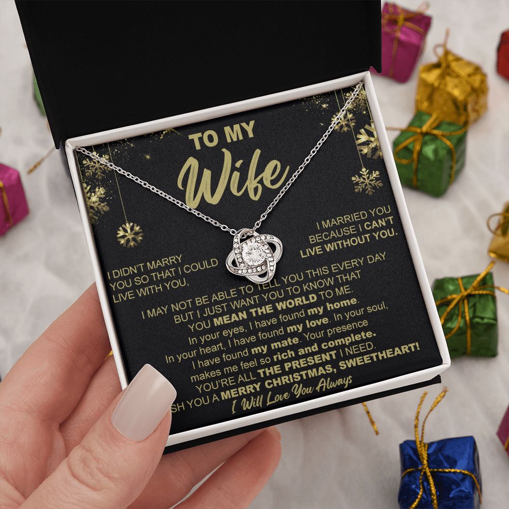 The Love Knot Necklace Set Gift for Wife from Husband To My Wife Merry Christmas Merry Christmas Gift for Wife
