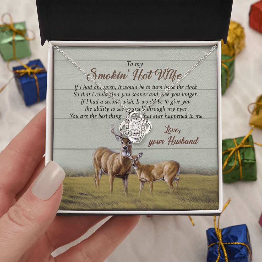 To My Wife Love Knot Necklace Set Gift For Wife Christmas Presents for Wife Jewelry For Wife