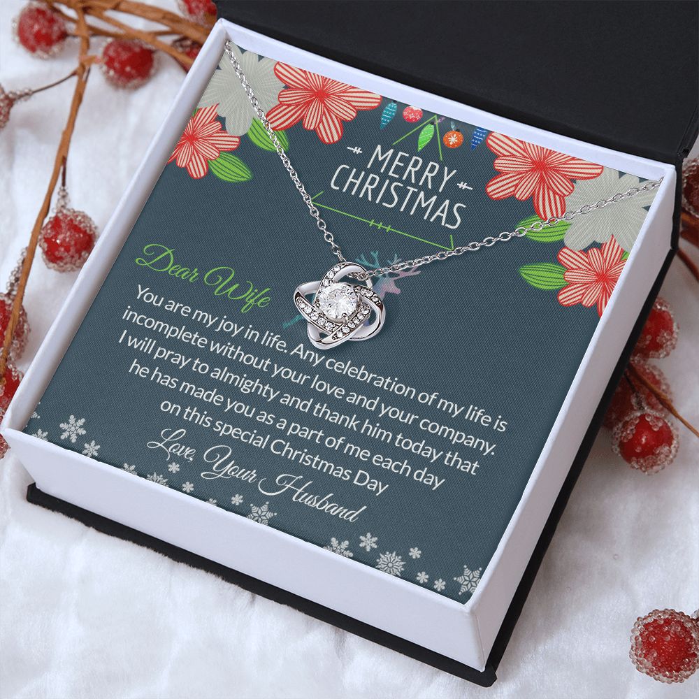 To My Wife Necklace For Women Merry Christmas Present for Wife Necklace For Wife Love Knot Necklace Set gift for Wife