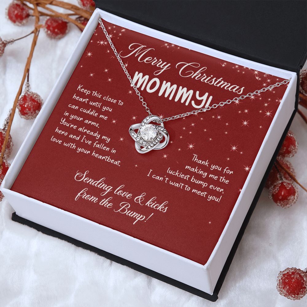 To My Mom Christmas Necklace Christmas Gift For Mom To Be First Time Mommy Gift Love Knot Necklace Set Gift for Mommy