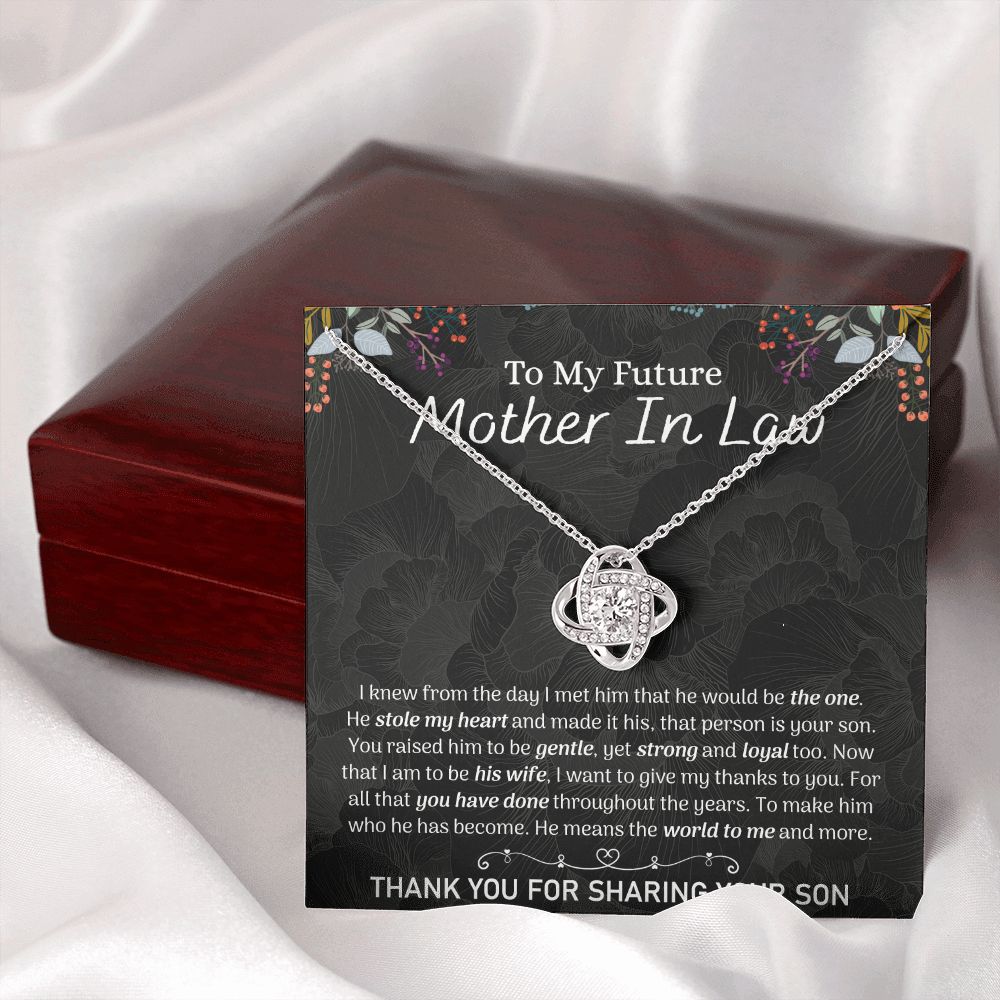 To My Future Mother In Law Necklace, To My Mother In Law Love Knot Necklace From Son, Future Mother In Law Gift Necklace, Future Mother In Law Pendant Gift, Jewelry Gift For Women, Mother In Law Love Knot Necklace 6323