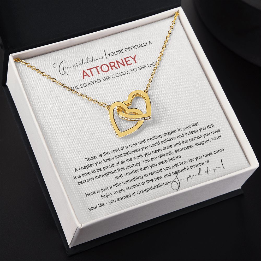 Law School Graduation Gift Necklace, Doctoral Degree, JD Graduation Gift, Law Student Gift, New Attorney Necklace Graduation Congrats Graduation Pendants Gift For Daughter Granddaughter, Niece Interlocking Hearts Necklace