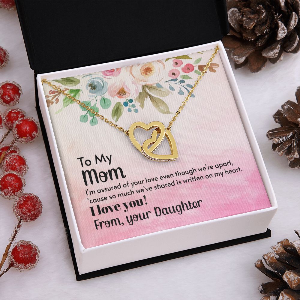 To My Mom Necklace, Gift For Mom, Mother's Day Gift from Daughter, Mom Jewelry Gift for Mothers Day, Birthday Gift for Mother, Moms Gift from Daughter Son, Necklace for Mom Mother 21 Interlocking Hearts Necklace