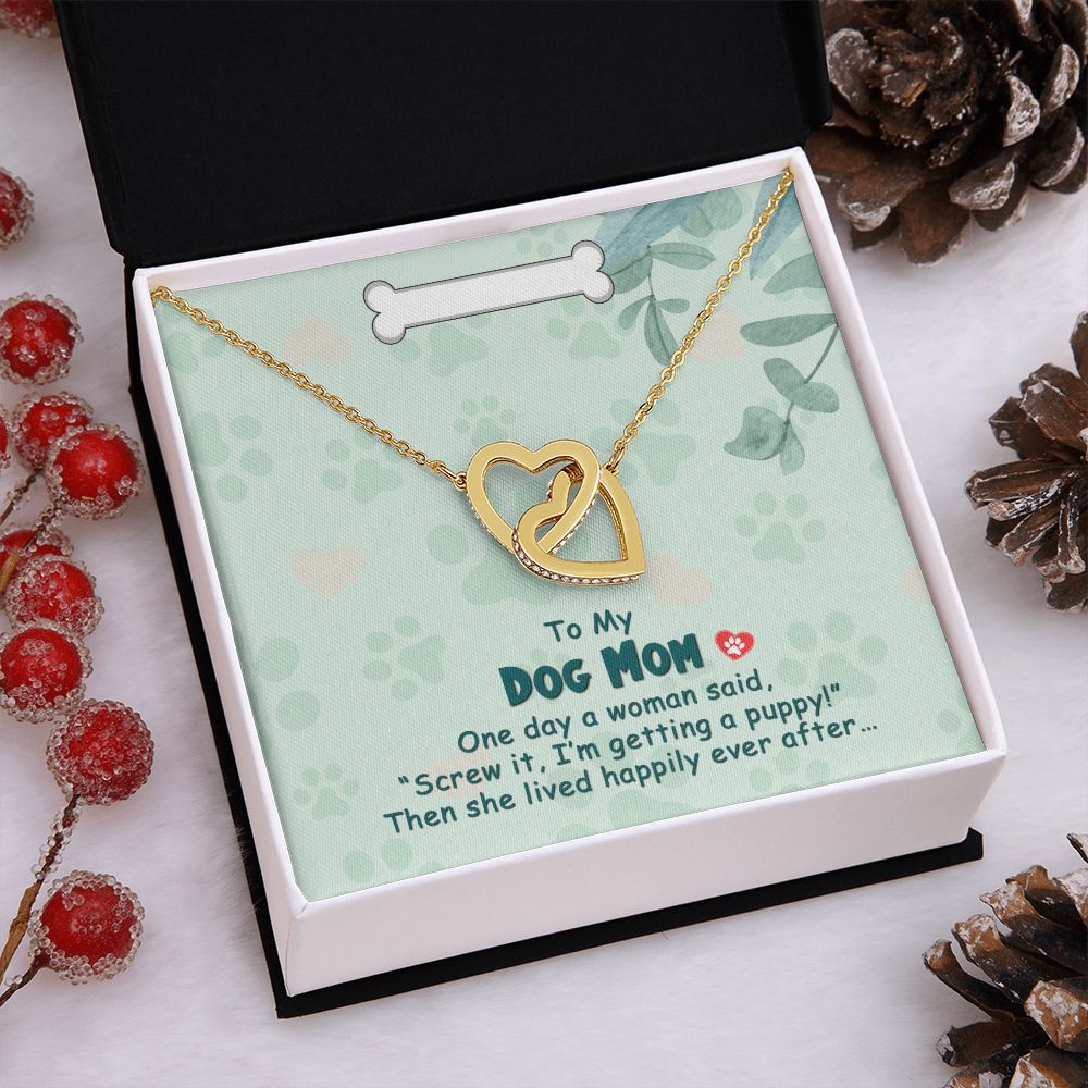 Love Knot Necklace, Dog Mom Gift For Mother's Day, Dog Mom Necklace For Women, Dog Mama Sentimental Gift, Dog Lover Gifts For Her, Unique1 Interlocking Hearts Necklace