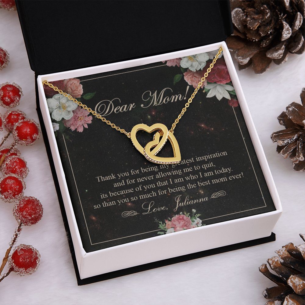To My Mom Necklace, Gift For Mom On Mother's Day Thank You Mom Gifts From Kids Mom Julianna Interlocking Hearts Necklace