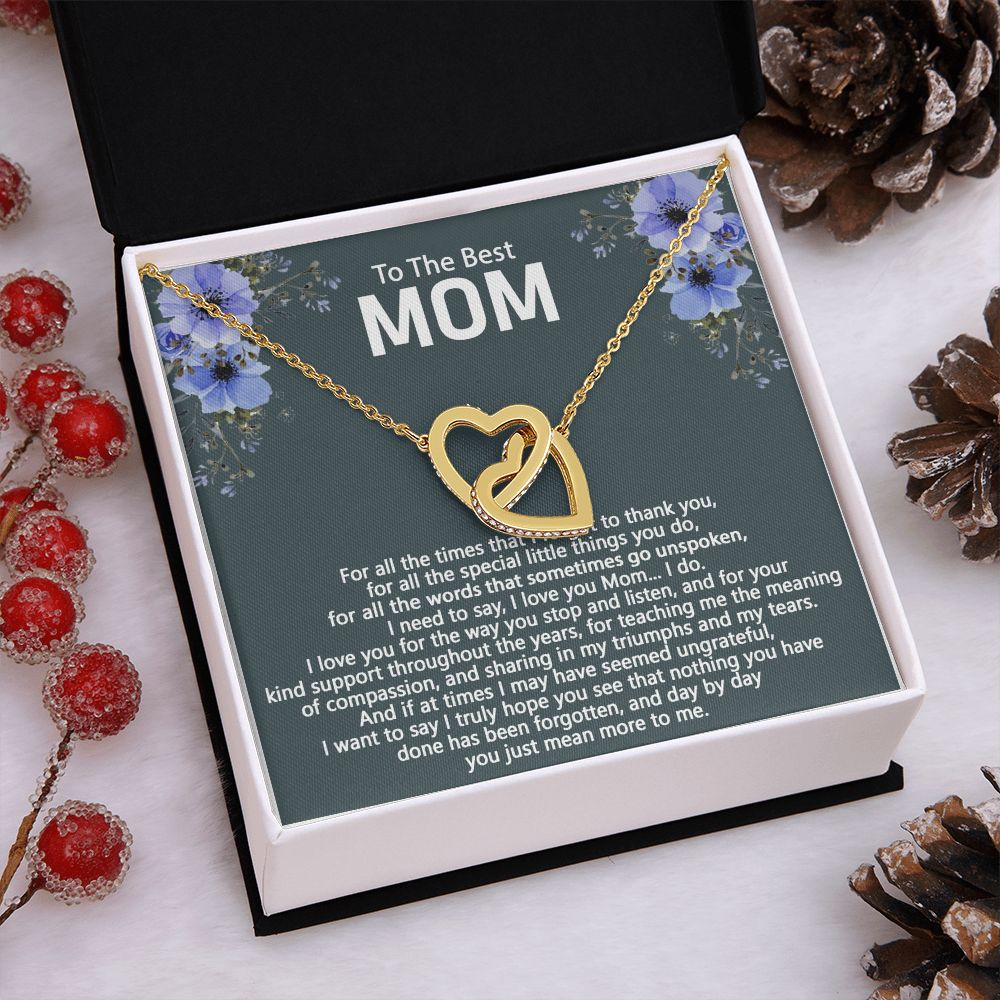 To The Best Mom Love Knot Necklace Gift For Mom On Mother's Day Interlocking Hearts Necklace