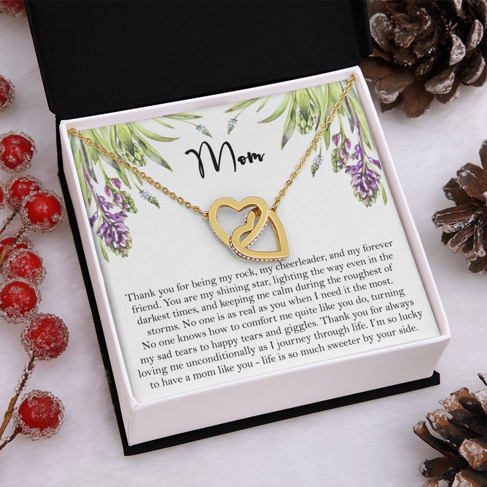 To My Mom Necklace, Gift For Mom, Mother's Day Gift from Daughter, Mom Jewelry Gift for Mothers Day, Birthday Gift for Mother, Moms Gift from Daughter Son, Necklace for Mom Mother 6 Interlocking Hearts Necklace