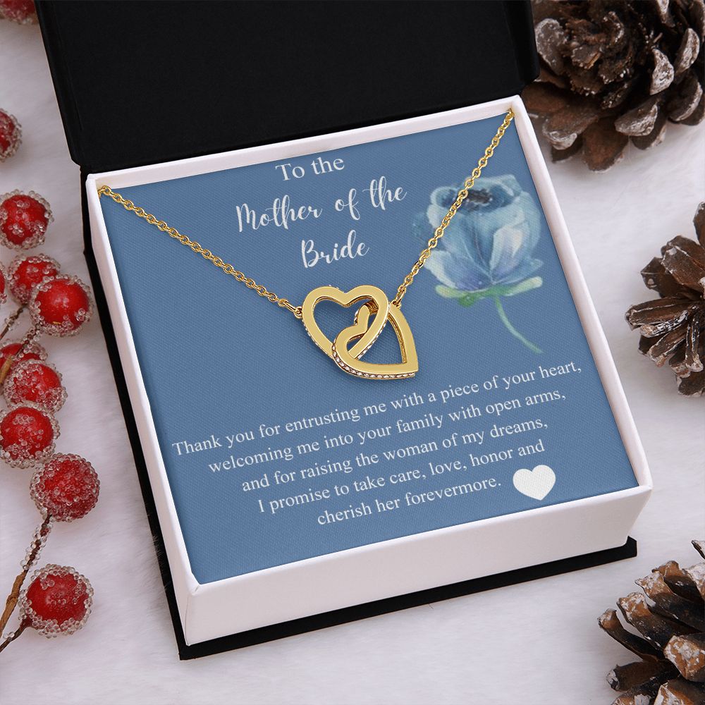 Mother Of The Bride Gift From Groom, Alluring Beauty Necklace, Future Mom Interlocking Hearts Necklace