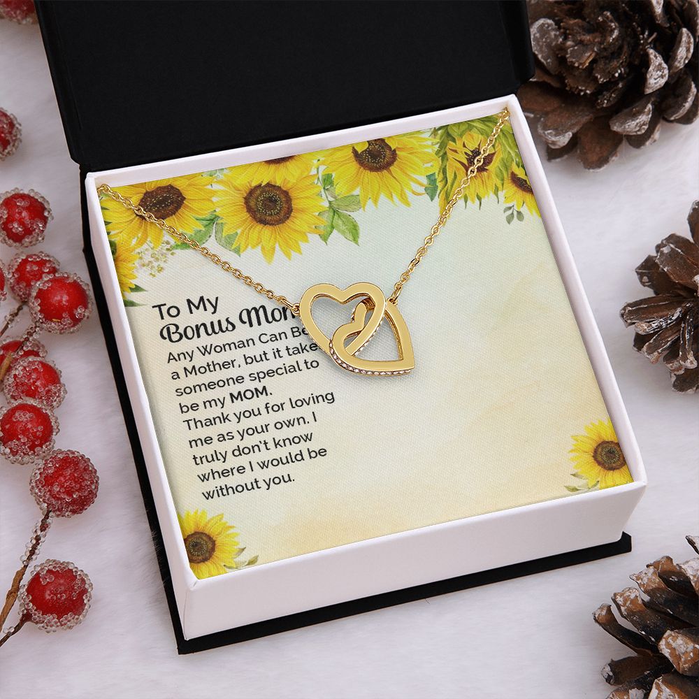 Mother Daughter Necklace as Daughter Gift from Mom, Mom Necklace as Christmas Gift for Mom from Son, Birthday Gift for Mother in Law Necklace, Bonus Mom Gifts for Step Mom Necklace3 Interlocking Hearts Necklace