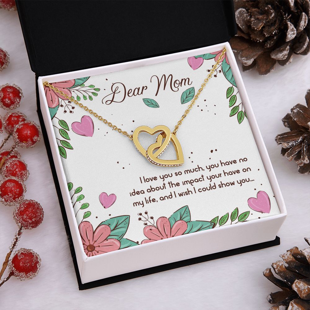 To My Dear Mom Necklace Pendant Gift From Daughter Or Son Necklace For To Mommy, Mother, Mother In Law Gift On Birthday, Anniversary Holiday Gift 30821 Interlocking Hearts Necklace