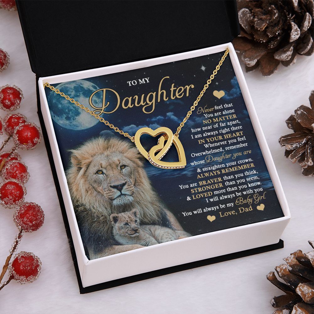 To My Daughter from Dad Old Lion Necklace Jewelry for Women Birthday Valentine