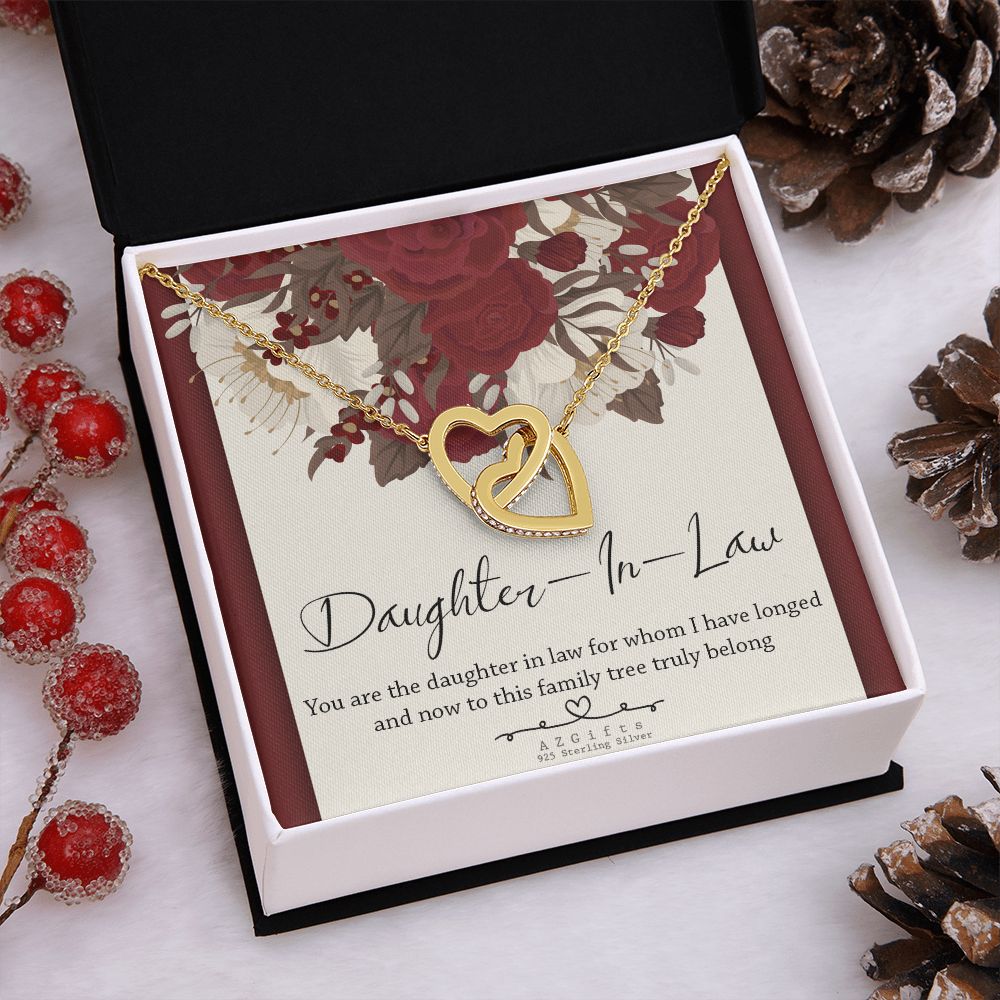 Daughter In Law Gifts Ideas, Daughter In Law Necklace, Gifts For Future Daughter In Law, Daughter In Law Birthday Gifts, Daughter-in-law Gifts From Mother In Law, Birthday Gifts For Daughter7 Interlocking Hearts Necklace