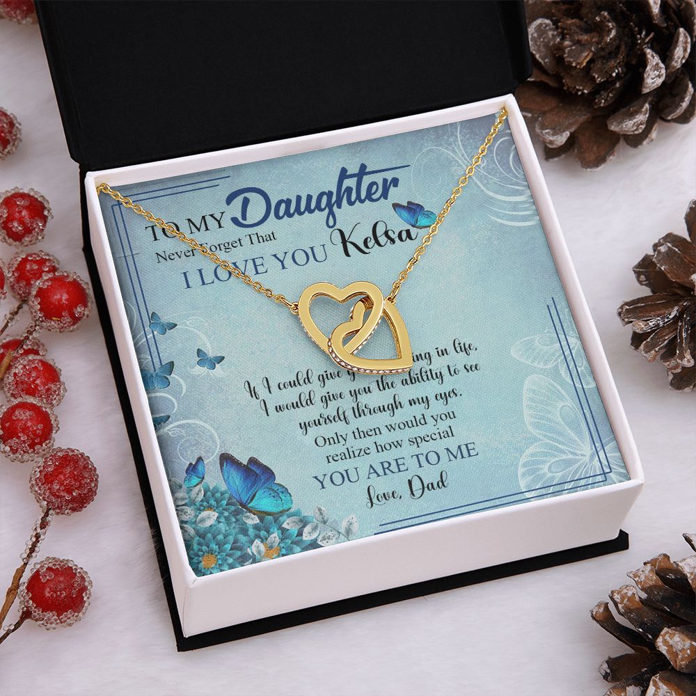 Mother Daughter Gift Ideas, To My Daughter Gift Necklace from Mom, Jewelry Pendant Present for Daughter, Birthday Christmas Gift Graduation Gifts for Daughters, Mother and Daughter Necklace 21 Interlocking Hearts Necklace