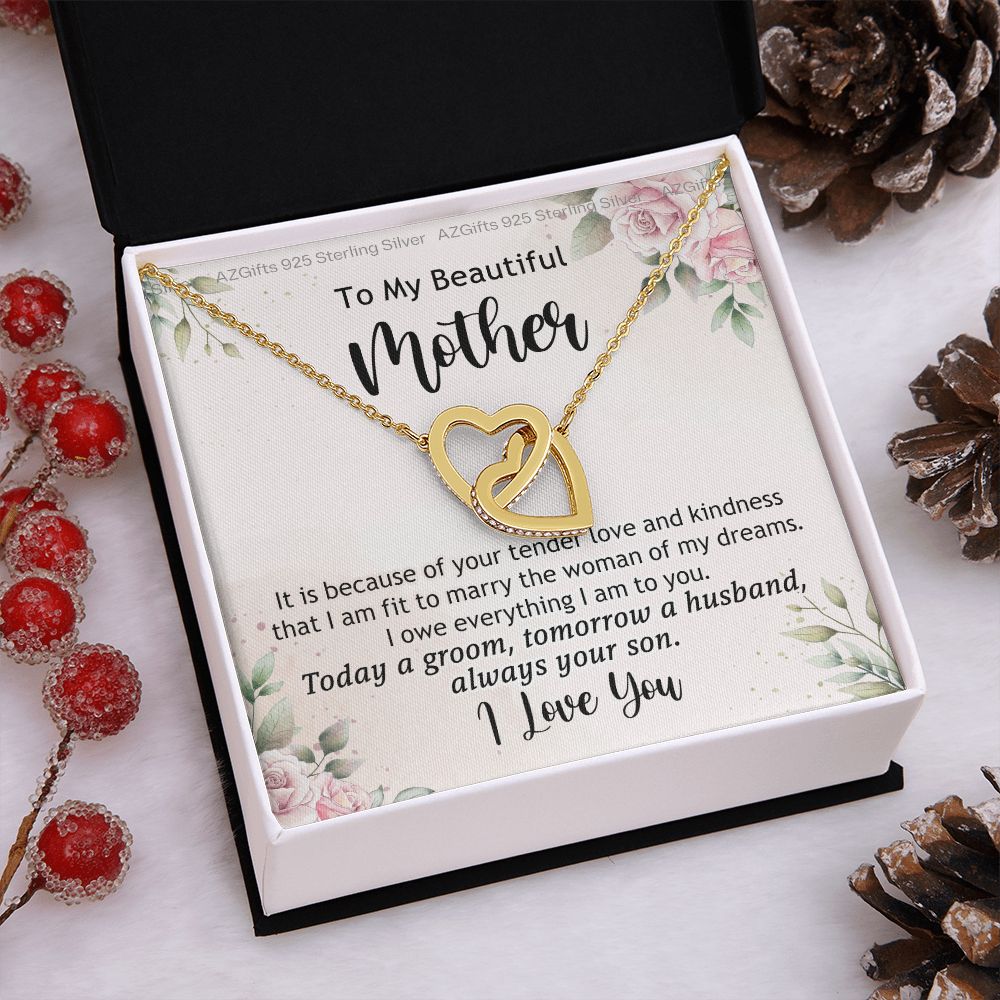 Mother Of The Groom Gift, Mother Of The Groom, Mother Of The Groom Gifts, Gift For Mother Of The Groom, Mother Of Groom Interlocking Hearts Necklace