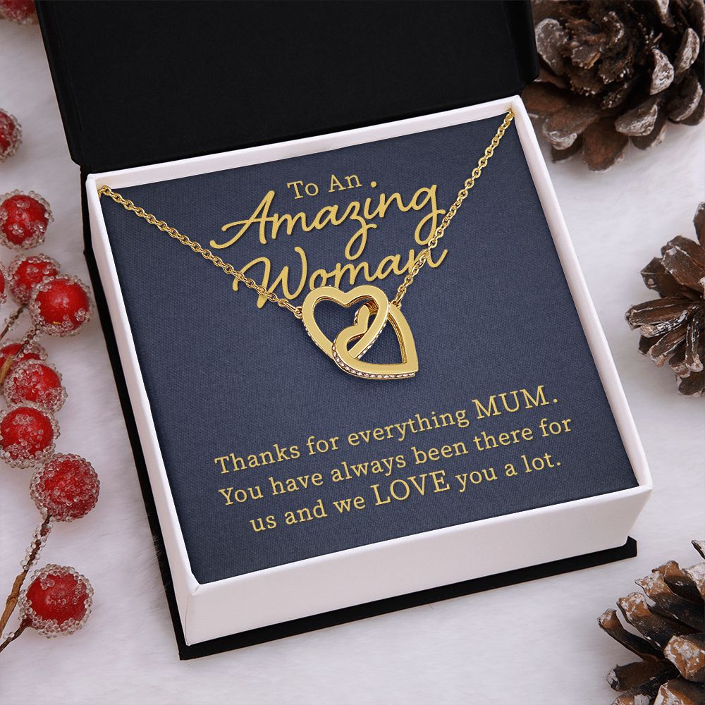 Birthday Gifts For Wife, To My Wife Necklace Gifts For Wife From Husband, To My Wife Jewelry For Women , To My Wife Necklace from Husband Wedding Anniversary Present For Wife, Wife Jewelry Christmas 3 Interlocking Hearts Necklace