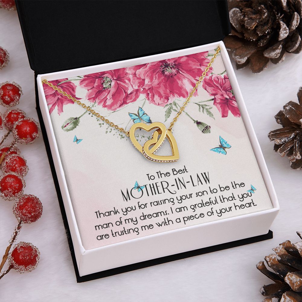 Mother in Law Necklace, Jewelry for Women, Future Mother in Law Gifts from Daughter in Law, Mother of Bride Gifts For Mother in Law, Birthday Gifts For Mother In Law From Daughter In Law1 Interlocking Hearts Necklace