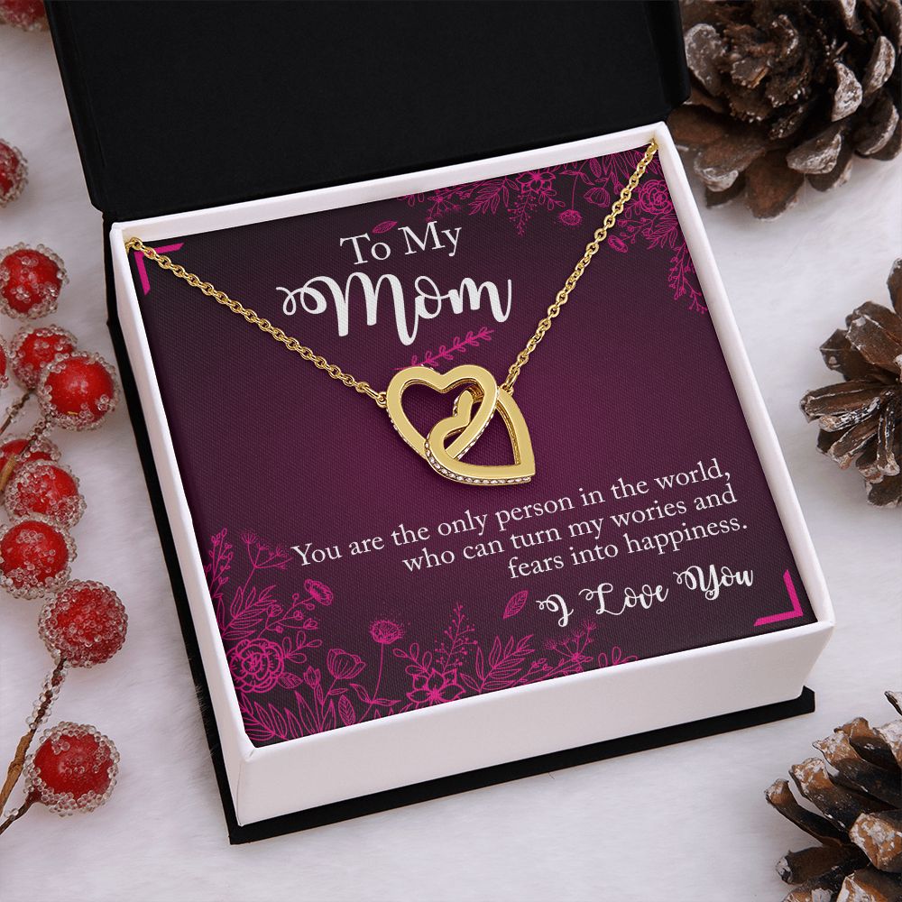 To My Mom Necklace Pendant Gift From Daughter Necklace You Are The Only Person Gift For To Mom Happy Mother's Day Mother In Law Gift On Birthday Anniversary Gift 30821 Interlocking Hearts Necklace