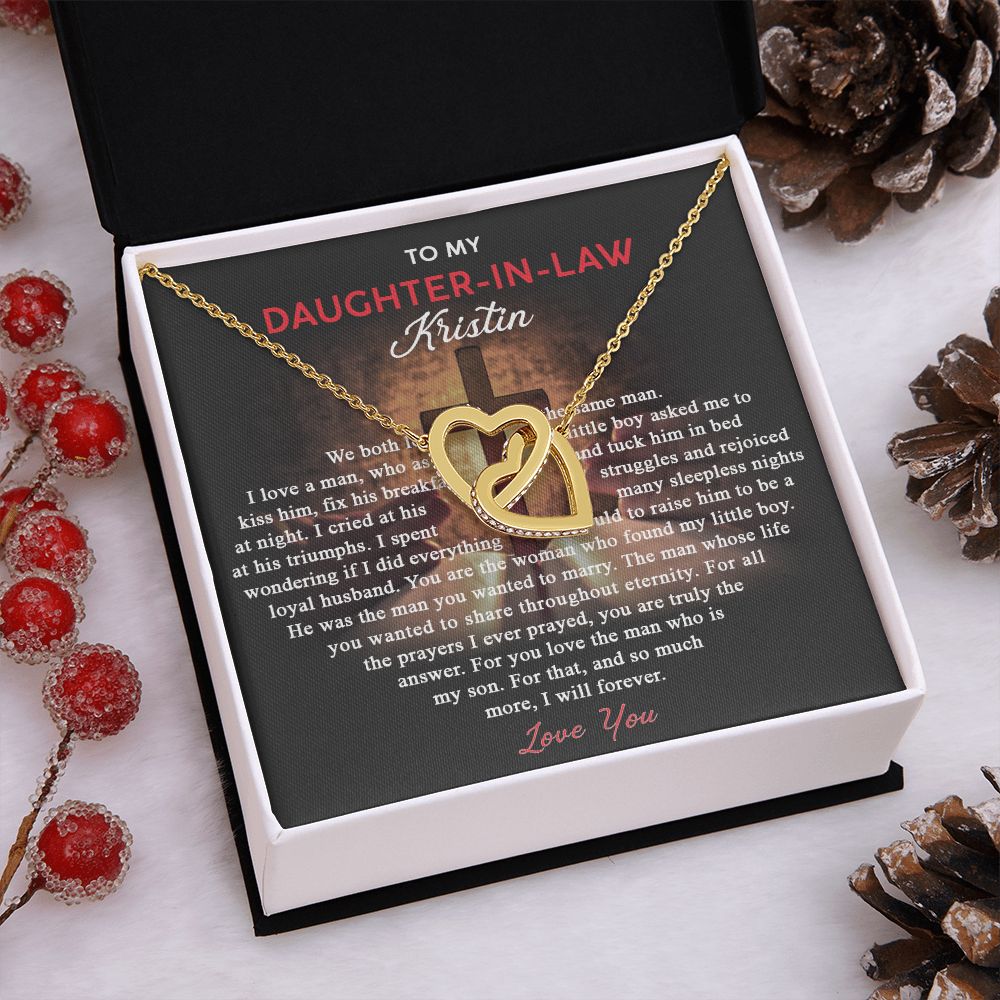 Daughter In Law Gifts Ideas, Daughter In Law Necklace, Gifts For Future Daughter In Law, Daughter In Law Birthday Gifts, Daughter-in-law Gifts From Mother In Law, Birthday Gifts For Daughter8 Interlocking Hearts Necklace