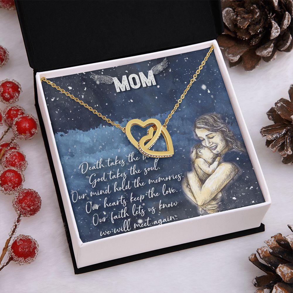 To My Mom Necklace Pendant Gift From Daughter Your Faith Lets Us Know With Message Card Gift For Mom Interlocking Hearts Necklace