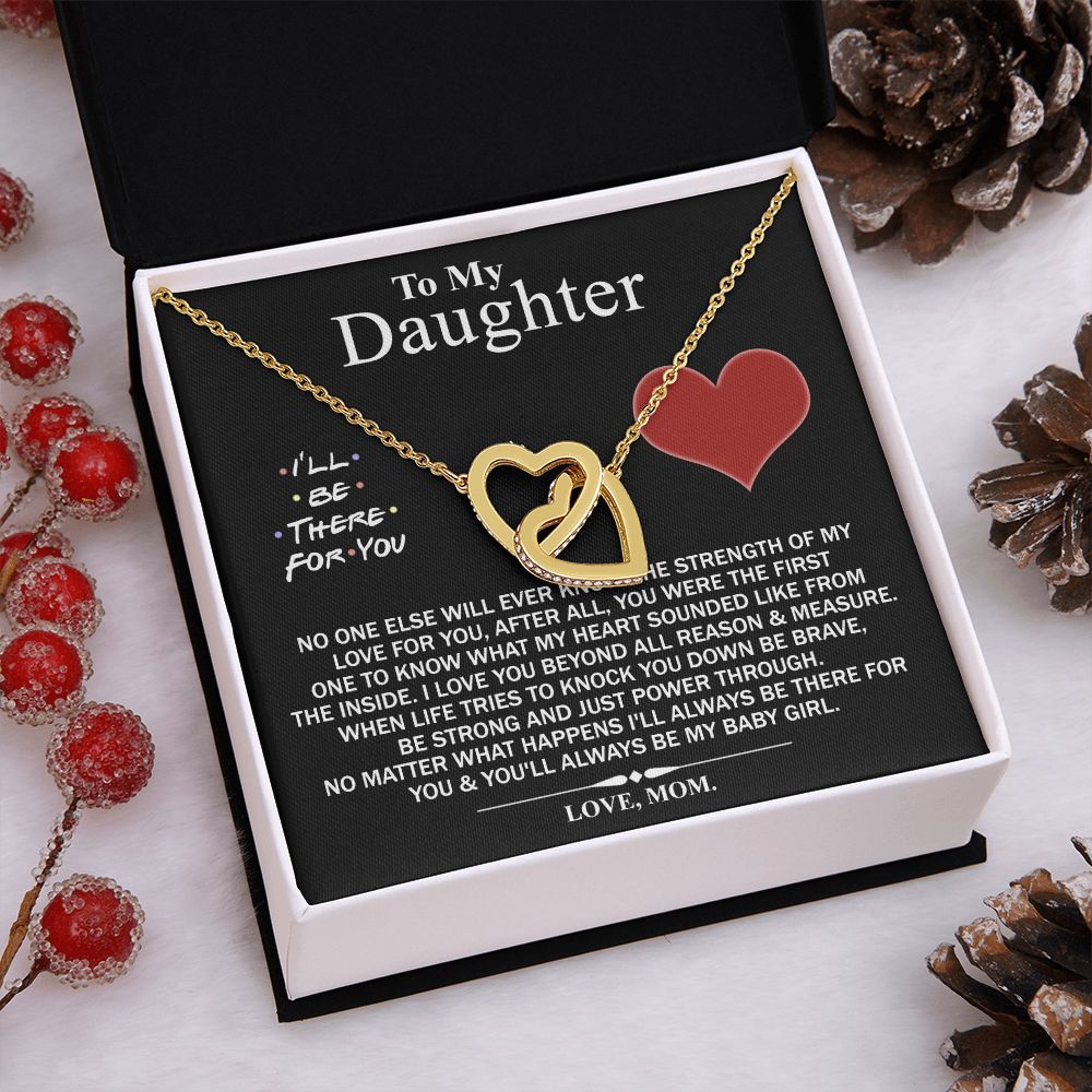 Mother Daughter Gift Ideas, To My Daughter Gift Necklace from Mom, Jewelry Pendant Present for Daughter, Birthday Christmas Gift Graduation Gifts for Daughters, Mother and Daughter Necklace 2138 Interlocking Hearts Necklace