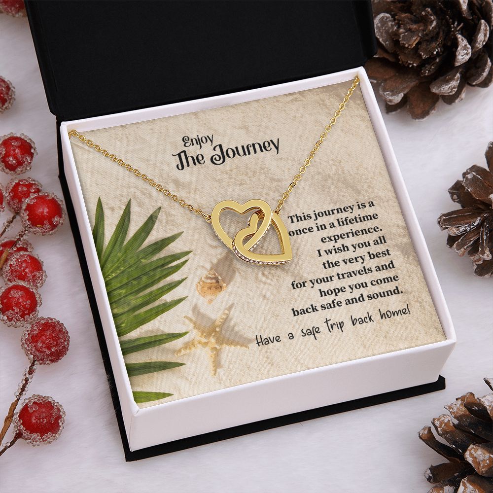 To My Mom Mother Necklace Pendant Gift Enjoy Your Journey By Sanad With Message Card Gift For Mom Interlocking Hearts Necklace