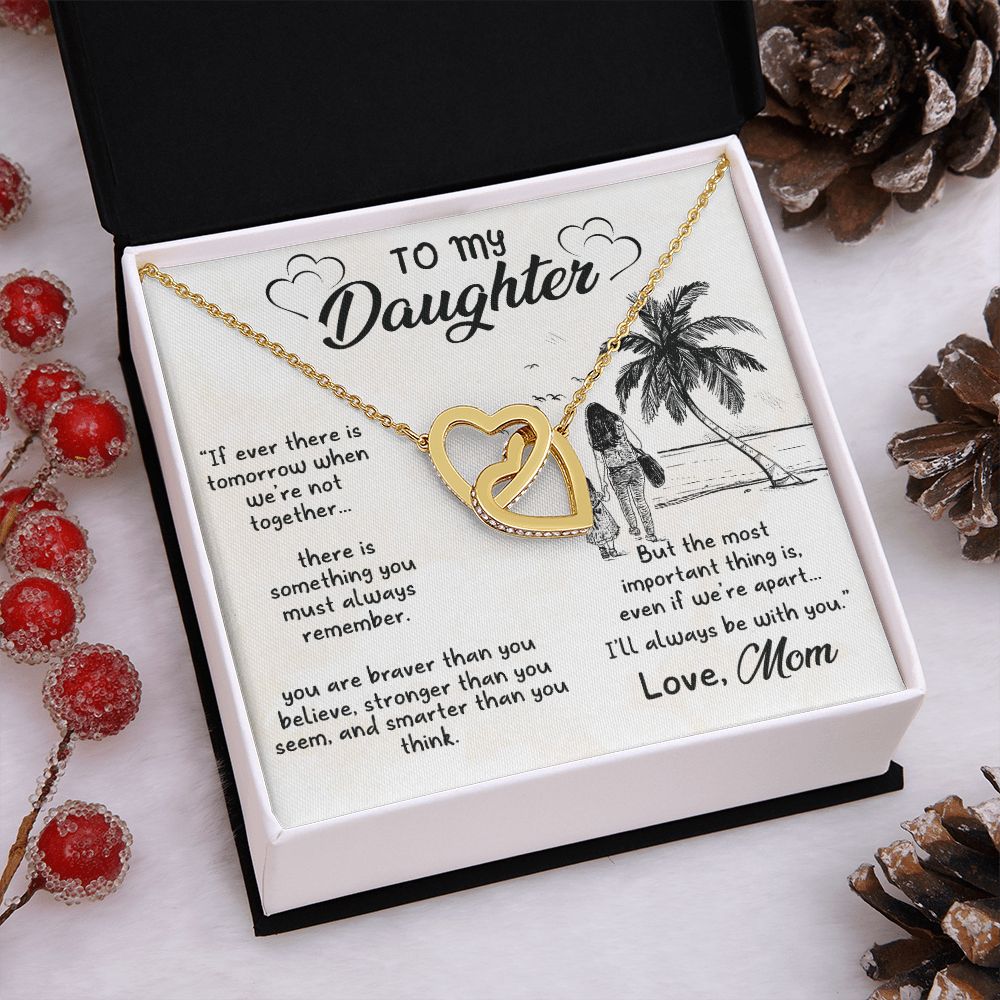 To My Daughter Sunset Necklace Pendant Gift From Mom Necklace The Most Important With Message Card Gift Box Gift For To Daughter, Daughter In Law On Birthday Anniversary Interlocking Hearts Necklace