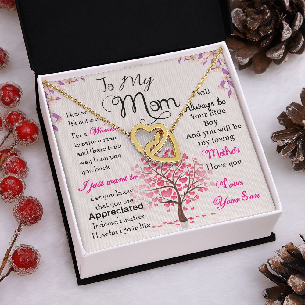 To My Mom Necklace Pendant Gift From Son I Know It's Not Easy For A Woman Necklace For To Mom Happy Mothers Day Mother In Law Gift On Birthday Anniversary Gift 30821 Interlocking Hearts Necklace