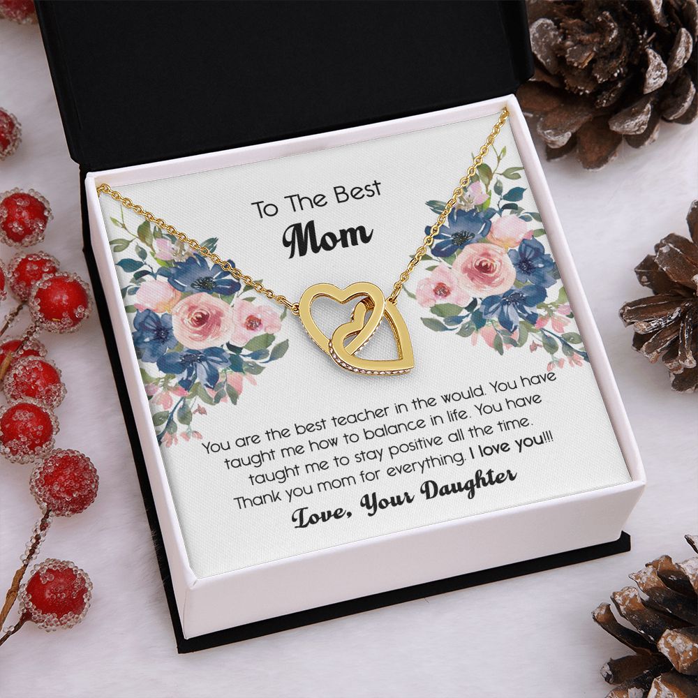 To My Mom Necklace, Gift For Mom, Mother's Day Gift from Daughter, Mom Jewelry Gift for Mothers Day, Birthday Gift for Mother, Moms Gift from Daughter Son, Necklace for Mom Mother 7 Interlocking Hearts Necklace