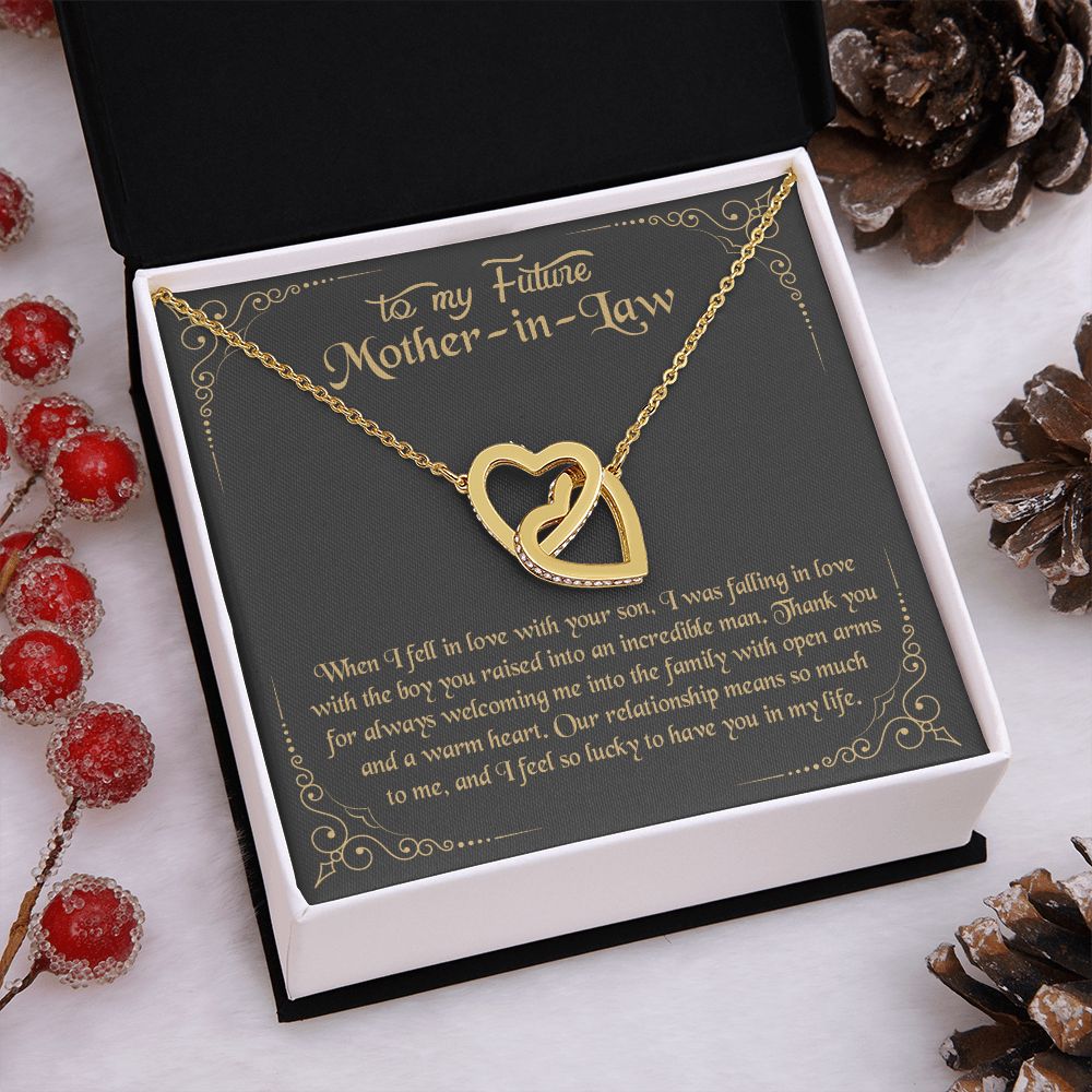 Mother in Law Necklace, Jewelry for Women, Future Mother in Law Gifts from Daughter in Law, Mother of Bride Gifts For Mother in Law, Birthday Gifts For Mother In Law From Daughter In Law10 Interlocking Hearts Necklace