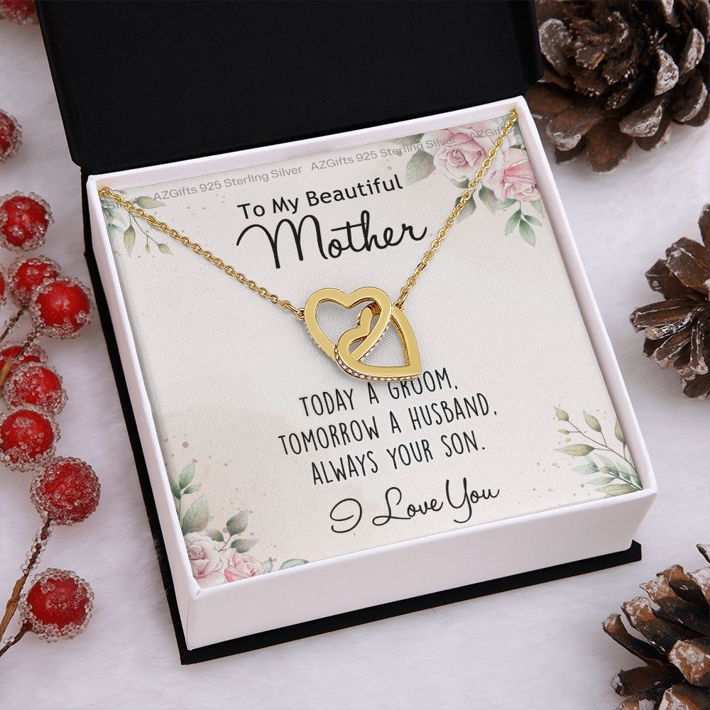Mother Of The Groom Gift, Mother Of The Groom, Mother Of The Groom Gifts, Gift For Mother Of The Groom, Mother Of Groomw Interlocking Hearts Necklace